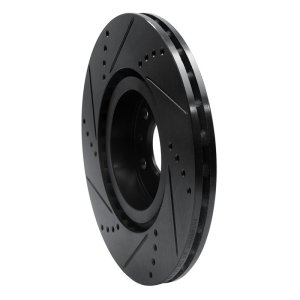 Alfa Romeo 164 Brake Rotor (1) - Front Right - R1 Concepts - Drilled & Slotted - Black - `91-`20